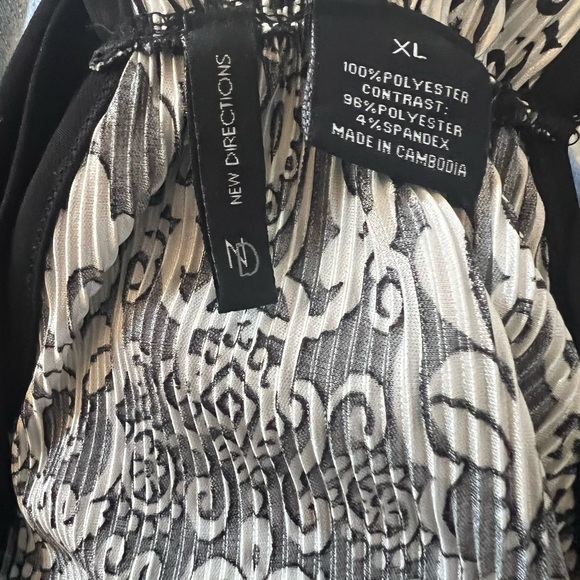 New Directions Womens Sleeveless Tank Top Black and White XL - Picture 3 of 3